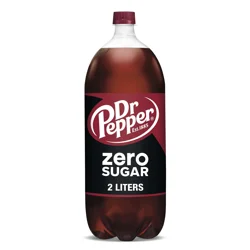 Dr Pepper Zero Sugar Soda, 2 L bottle