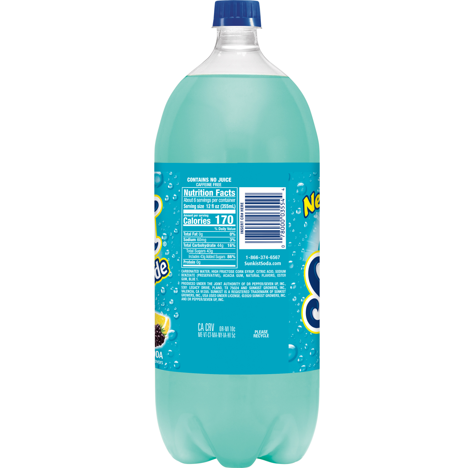 slide 3 of 3, Sunkist Berry Lemonade Soda- 2 liter, 2.1 qt