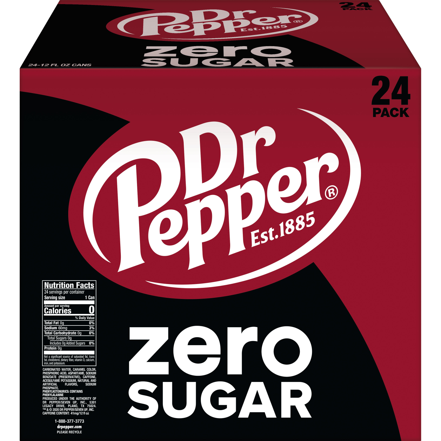 slide 5 of 5, Dr Pepper Zero Sugar 24 Pack Soda 24 ea, 24 ct; 12 oz
