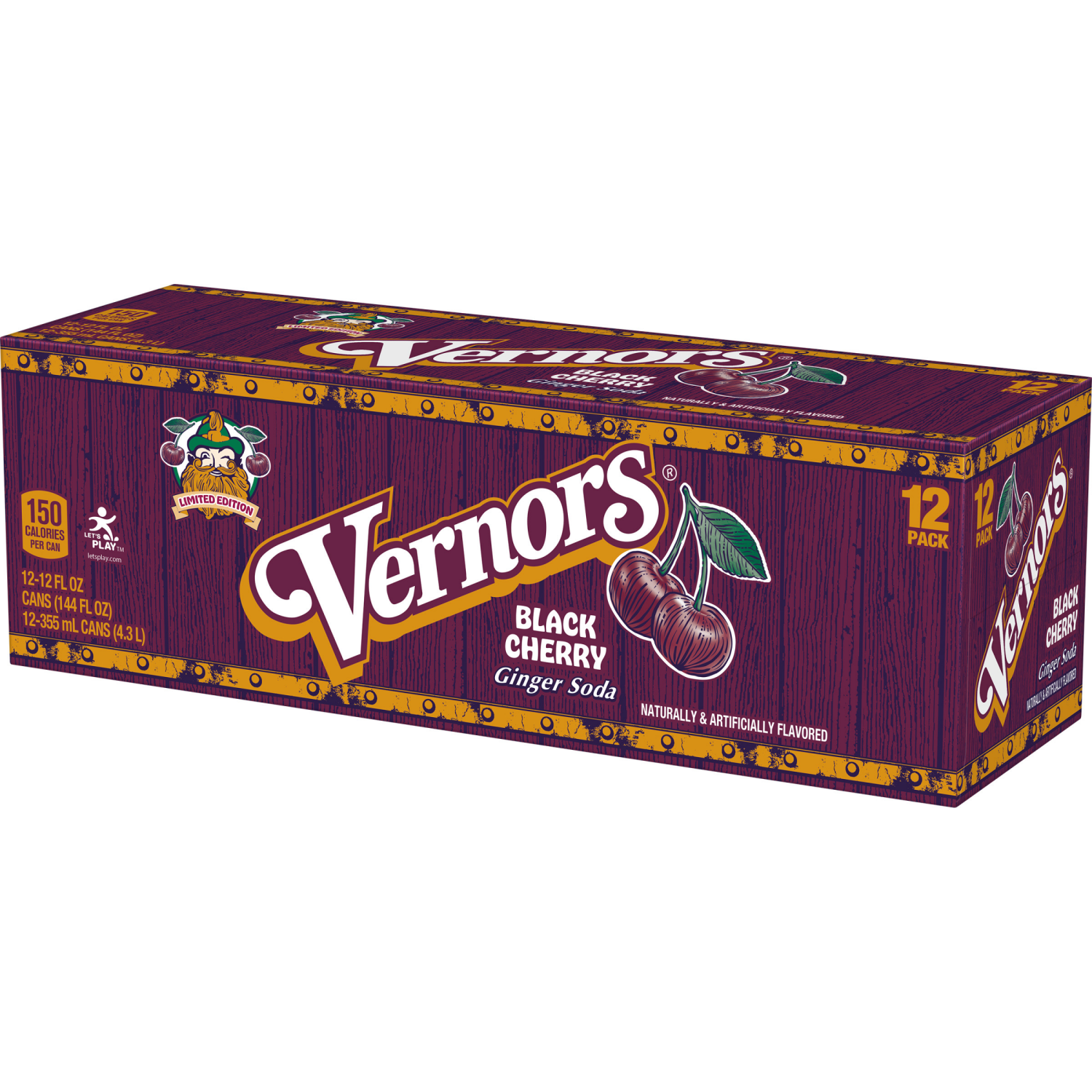 slide 3 of 7, Vernors Black Cherry Ginger Ale Soda - 12 ct; 12 fl oz, 12 ct; 12 fl oz