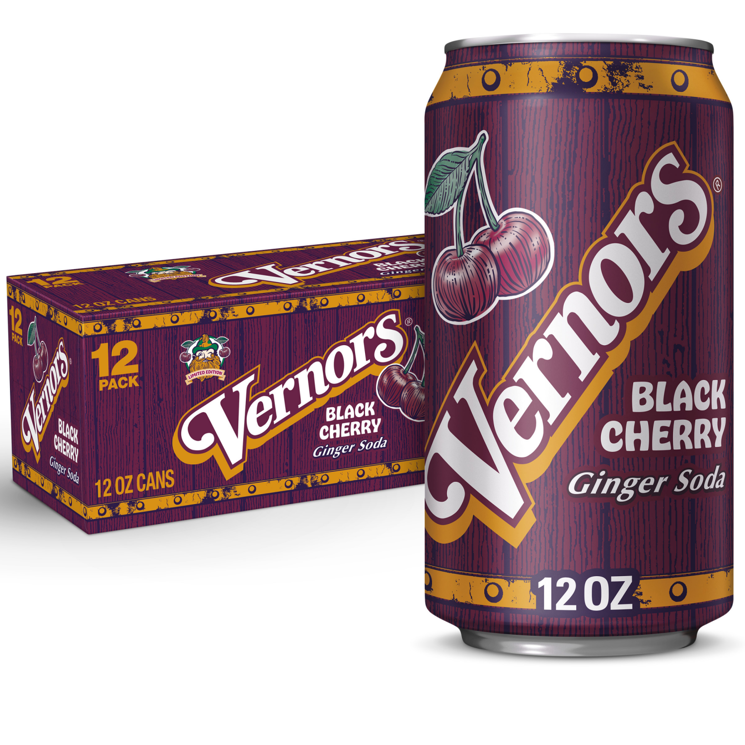 slide 1 of 7, Vernors Black Cherry Ginger Ale Soda - 12 ct; 12 fl oz, 12 ct; 12 fl oz