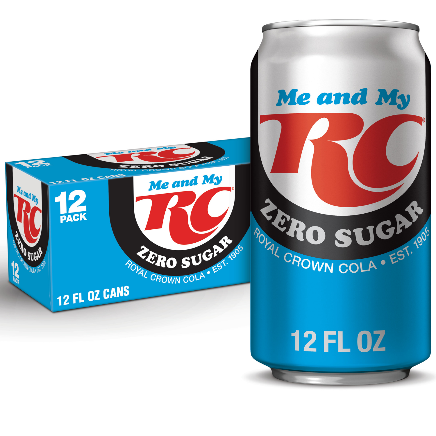 slide 1 of 4, RC Cola Cola Zero Sugar Soda, 12 fl oz cans, 12 pack, 12 ct; 12 oz