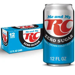 RC Cola Cola Zero Sugar Soda, 12 fl oz cans, 12 pack