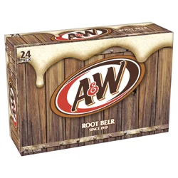 A&W Root Beer Soda, 12 fl oz cans, 24 pack