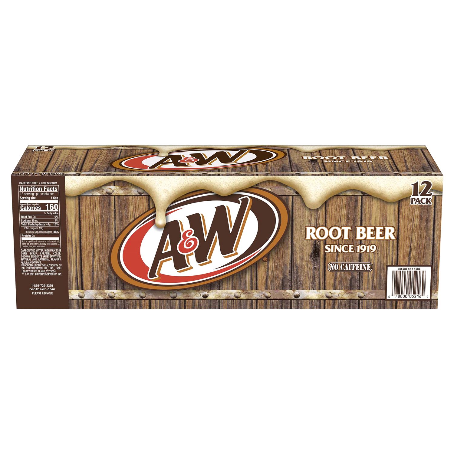 slide 4 of 5, A&W 12 Pack No Caffeine Soda 12-12 fl oz Cans, 12 ct; 12 fl oz
