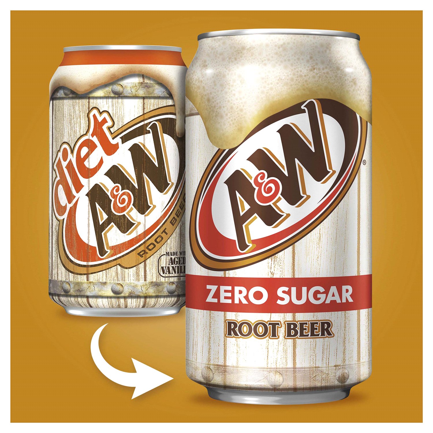 slide 3 of 5, A&W 12 Pack Zero Sugar Root Beer 12-12 fl oz Can, 12 ct