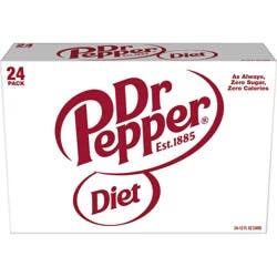 Dr Pepper Diet Dr Pepper Soda, 12 fl oz cans, 24 pack