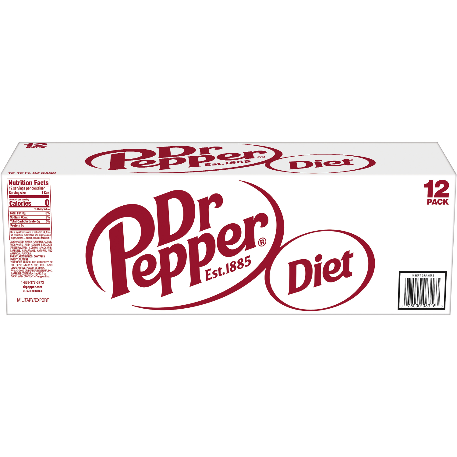 slide 2 of 5, Dr Pepper Diet Dr Pepper Soda, 12 fl oz cans, 12 pack, 12 ct; 12 fl oz