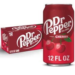 Dr Pepper Cherry Soda, 12 fl oz cans, 12 pack