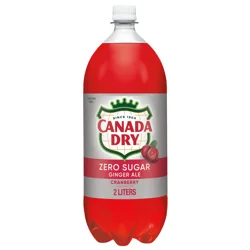 Canada Dry Zero Sugar Cranberry Ginger Ale Soda, 2 L bottle