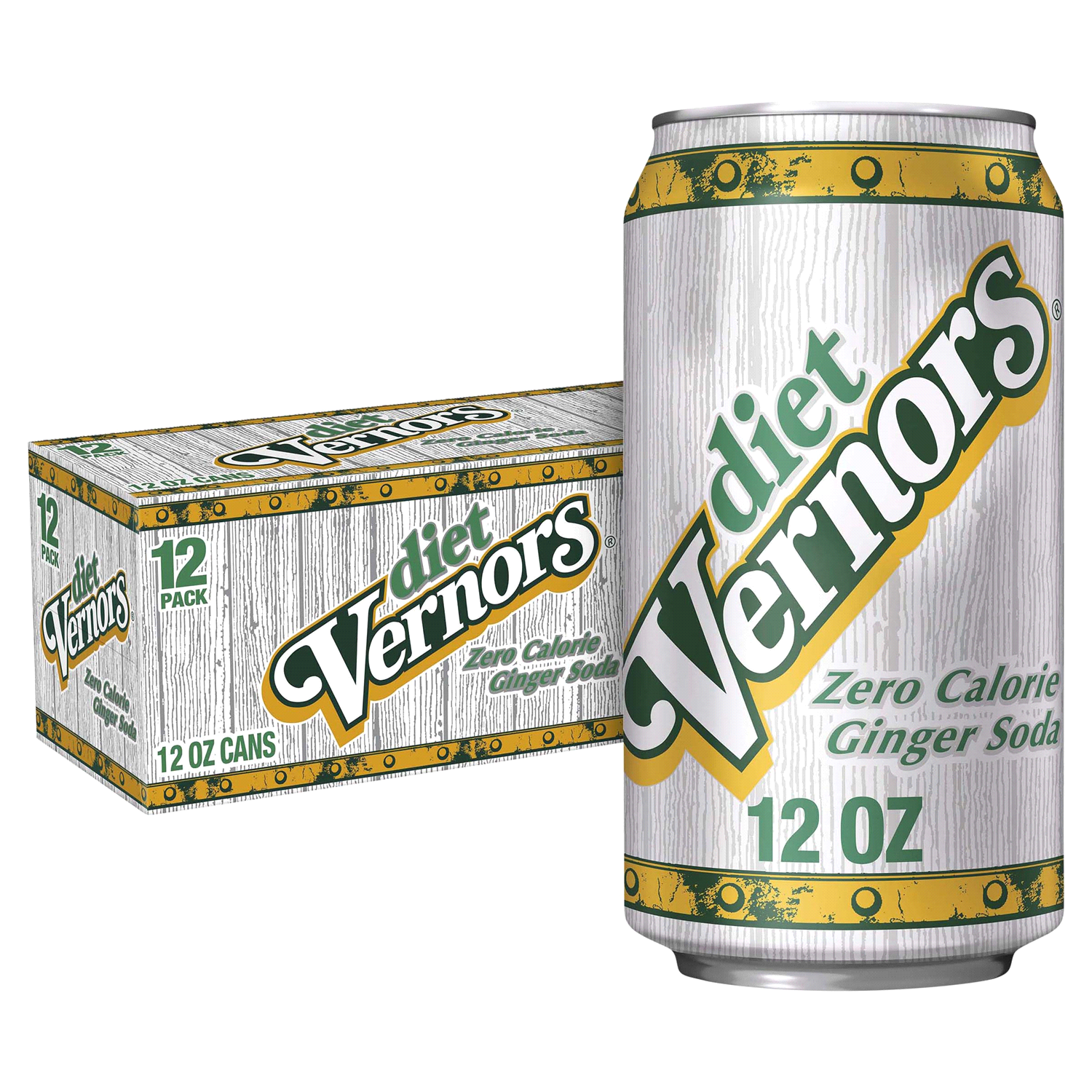 slide 4 of 5, Vernors Zero Sugar Ginger Soda, 12 fl oz cans, 12 pack, 12 ct; 12 oz