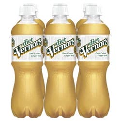 Vernors Zero Sugar Ginger Soda, .5 L bottles, 6 pack