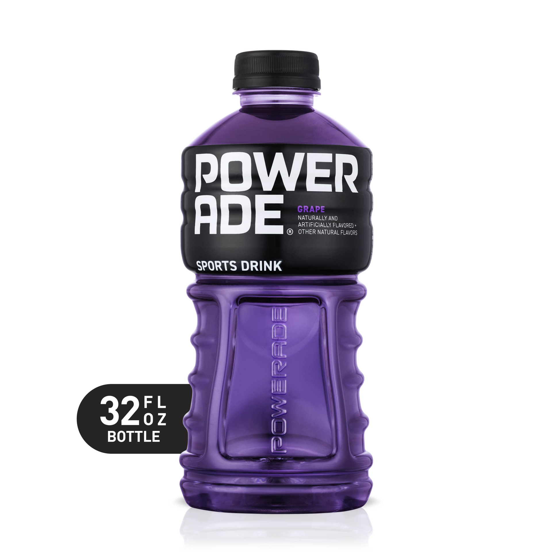 slide 1 of 4, POWERADE Grape, ION4 Electrolyte Enhanced Fruit Flavored Sports Drink w/ Vitamins B3, B6, and B12, Replenish Sodium, Calcium, Potassium, Magnesium, 32 fl oz, 32 fl oz