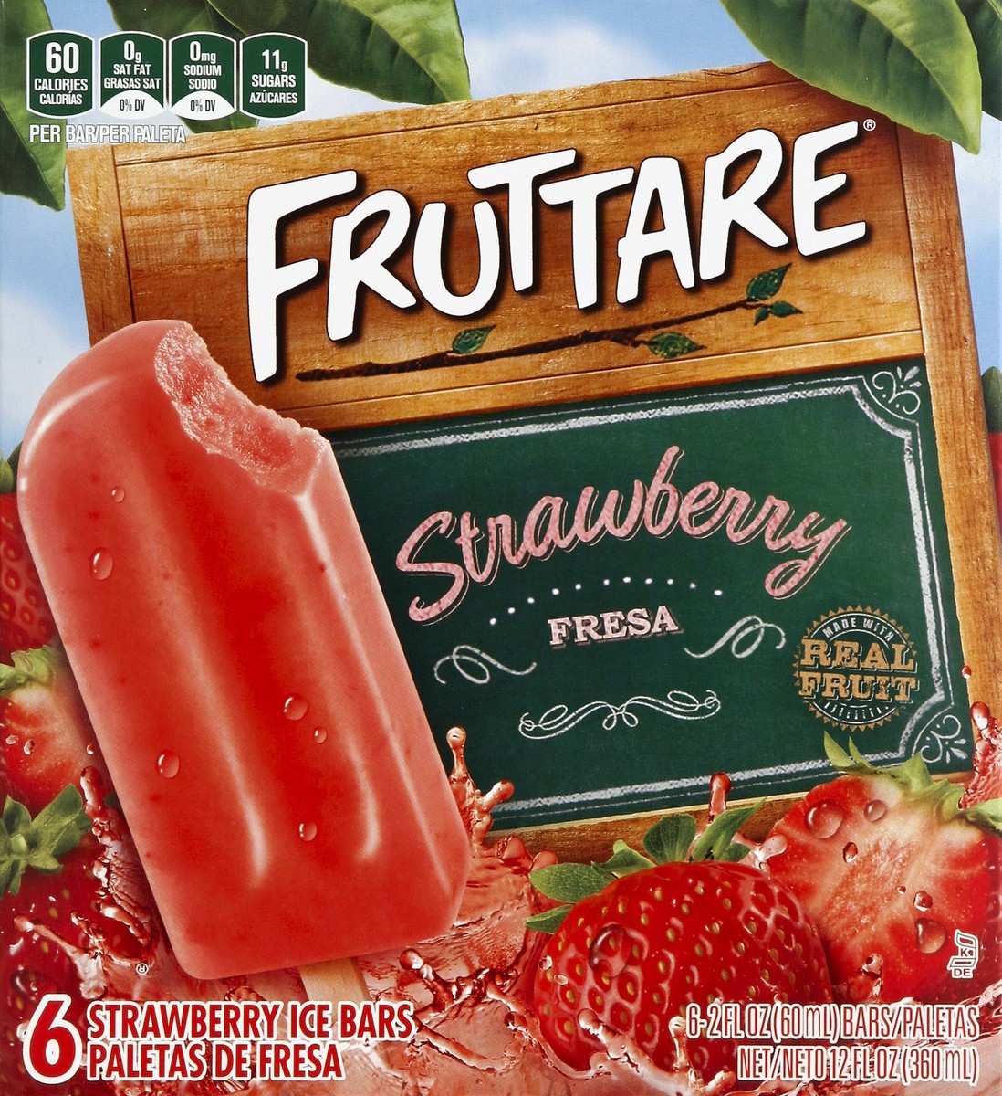 slide 4 of 4, Fruttare Strawberry Frozen Fruit Bar, 6 ct