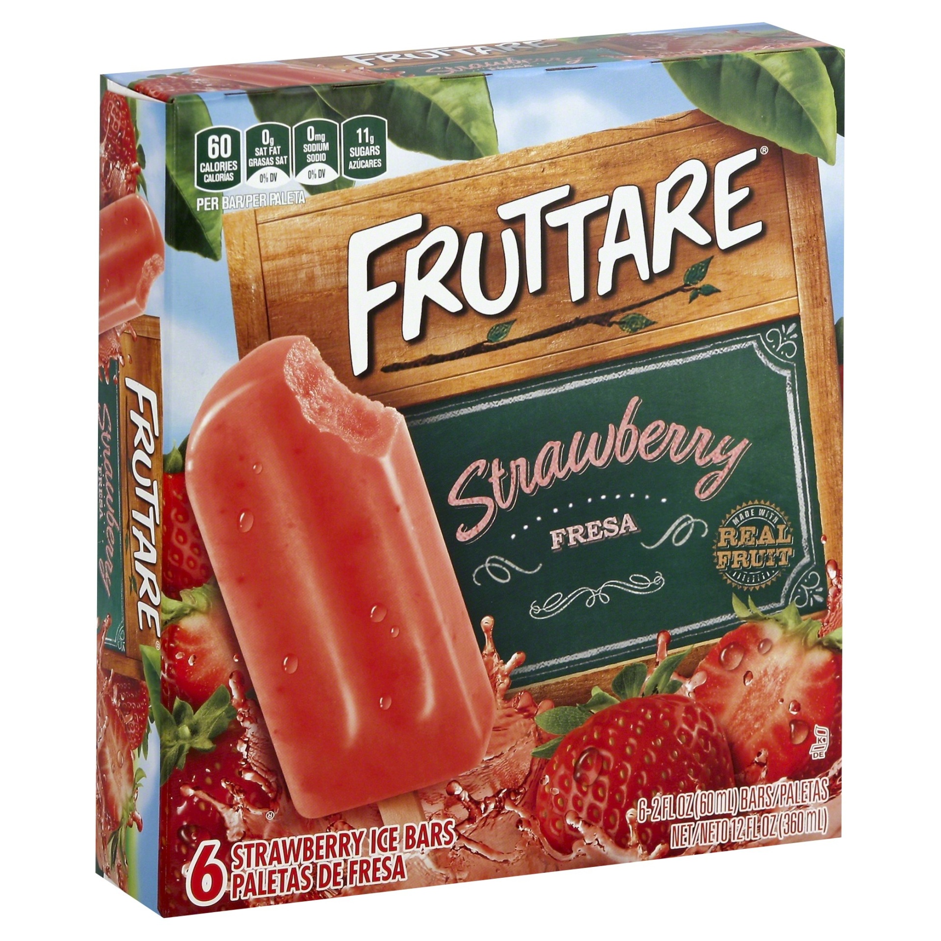 slide 1 of 4, Fruttare Strawberry Frozen Fruit Bar, 6 ct