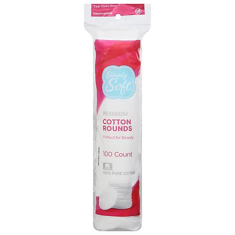 slide 1 of 2, Simply Soft Premium Rounds Cotton 100 ea, 100 ct