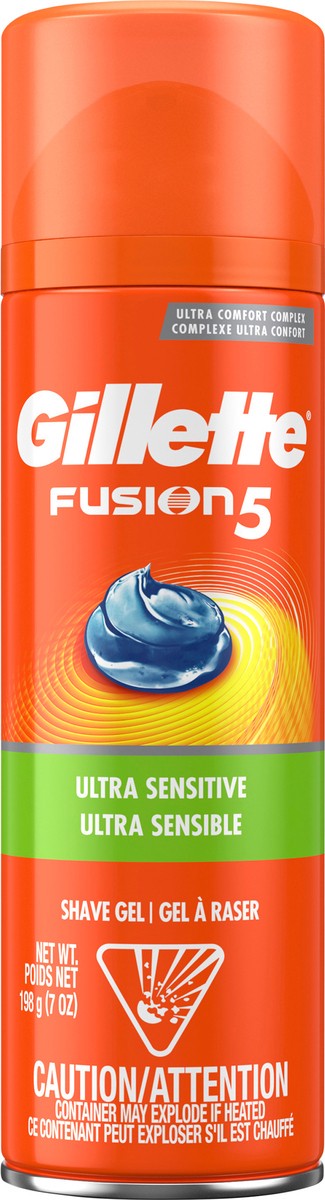 slide 3 of 3, Gillette Fusion Ultra Sensitive Shave Gel for Men with Aloe Vera, 7oz, 7 oz