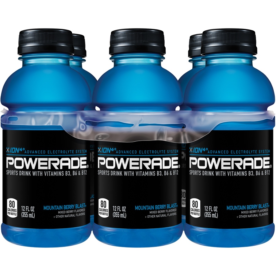 slide 2 of 7, Powerade Mountain Berry Blast Sports Drink, 6 ct; 12 fl oz