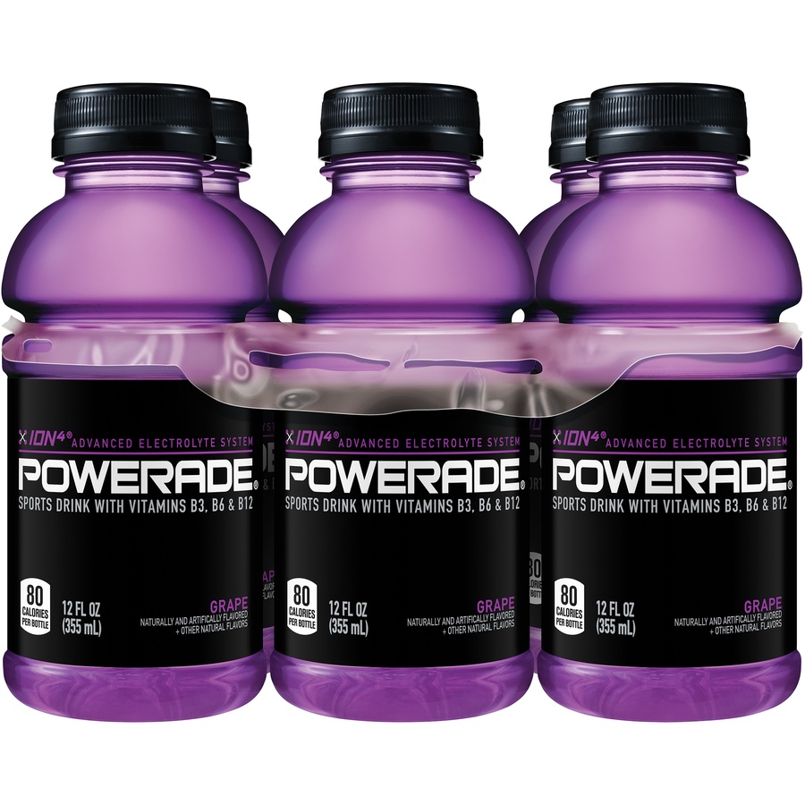 slide 5 of 7, Powerade Fruit Punch Sports Drink Bottles - 6 ct; 12 fl oz, 6 ct; 12 fl oz