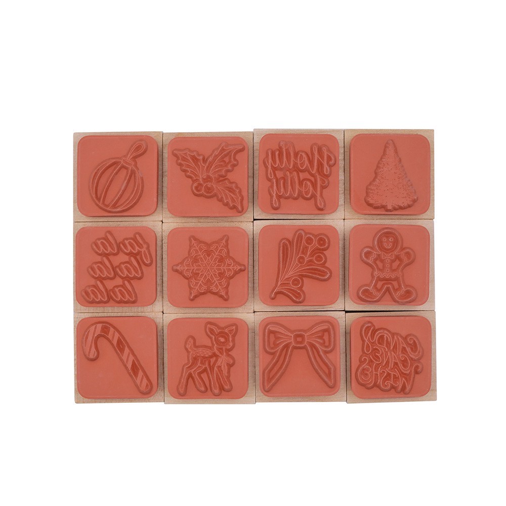 slide 3 of 3, Christmas Wood Stamp Set By Recollections, 4 in x 1 in x 3 in