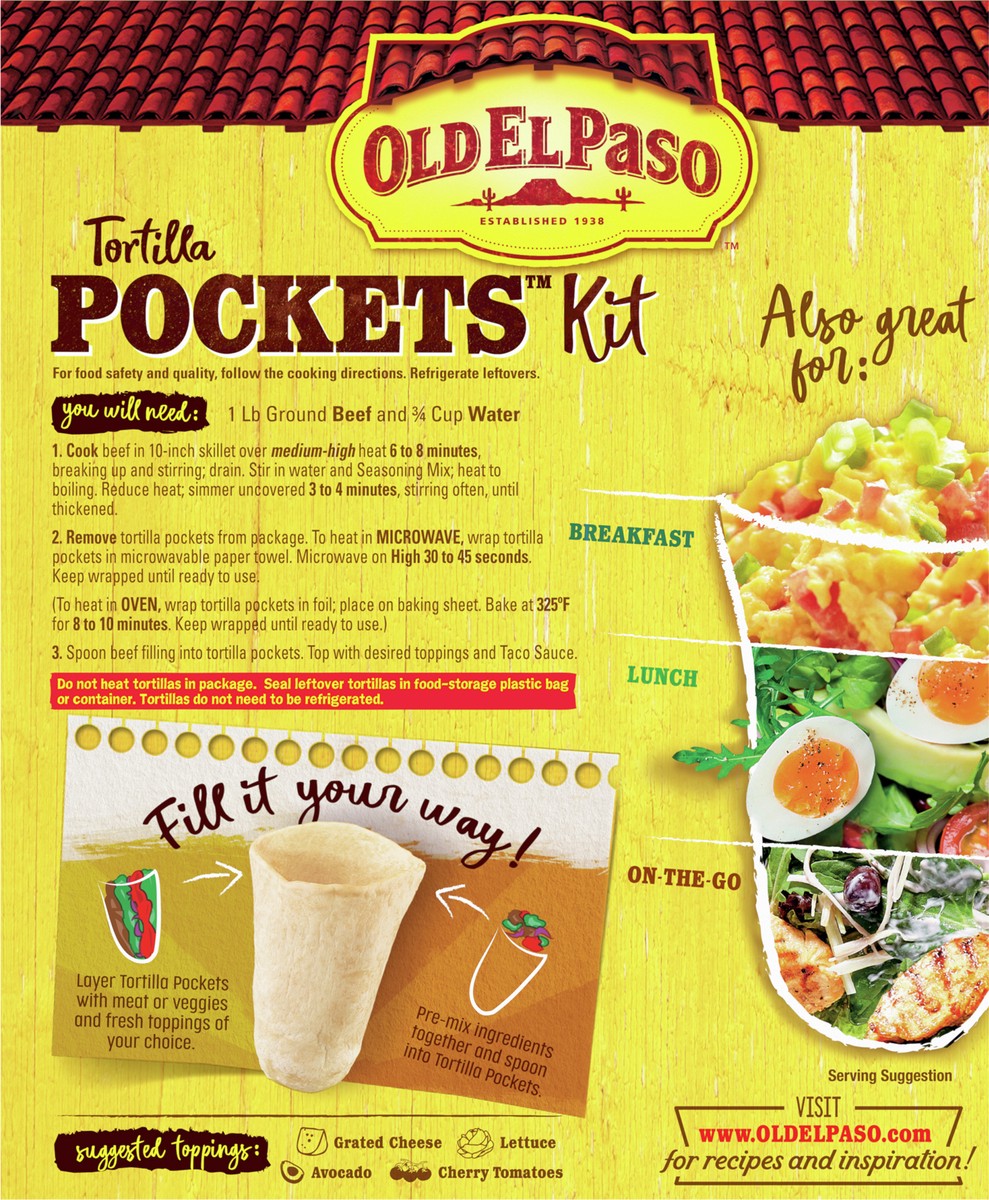 slide 2 of 9, Old El Paso Tortilla Pockets Dinner Kit, 12.4 oz, 12.4 oz