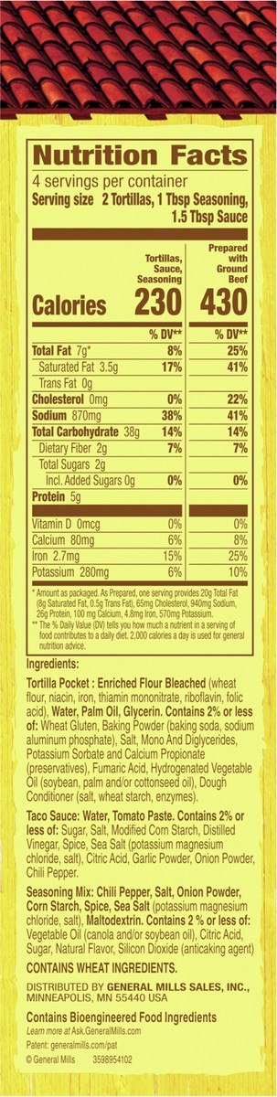 slide 9 of 9, Old El Paso Tortilla Pockets Dinner Kit, 12.4 oz, 12.4 oz