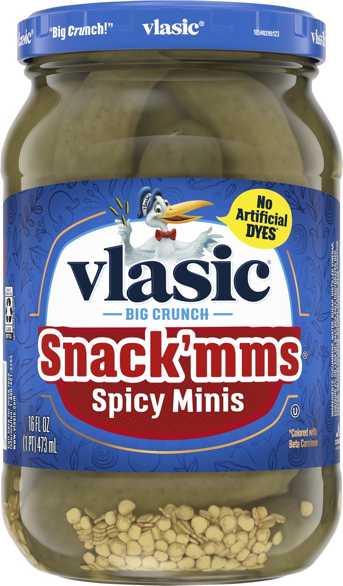 slide 1 of 5, Vlasic Snack'mms Spicy Minis Pickles 16 fl oz, 16 fl oz