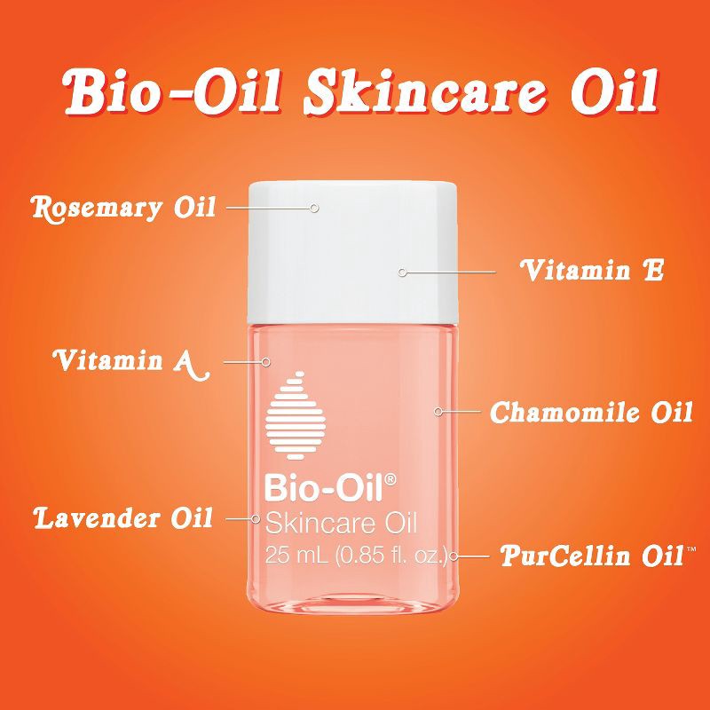 slide 4 of 9, Bio-Oil Skincare Oil for Scars and Stretchmarks - with Vitamin A & E Calendula - 0.85 fl oz, 0.85 fl oz
