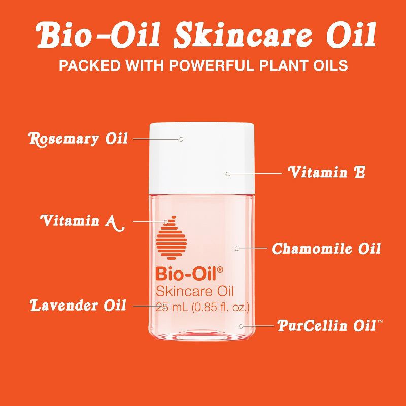 slide 6 of 8, Bio-Oil Skincare Body Oil and Scar Treatment with Vitamin E for Stretch Marks, Dark Spots & Acne Scars - 0.85 fl oz, 0.85 fl oz