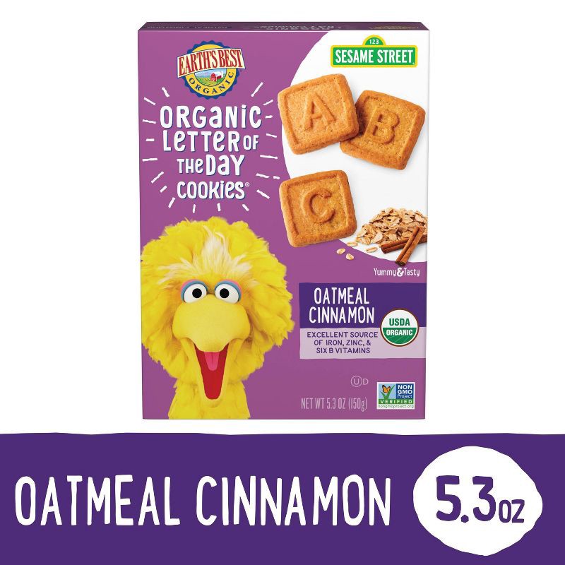 slide 2 of 10, Earth's Best Organic Cookies Baby & Toddler Snacks - Oatmeal Cinnamon - 5.3oz, 5.3 oz