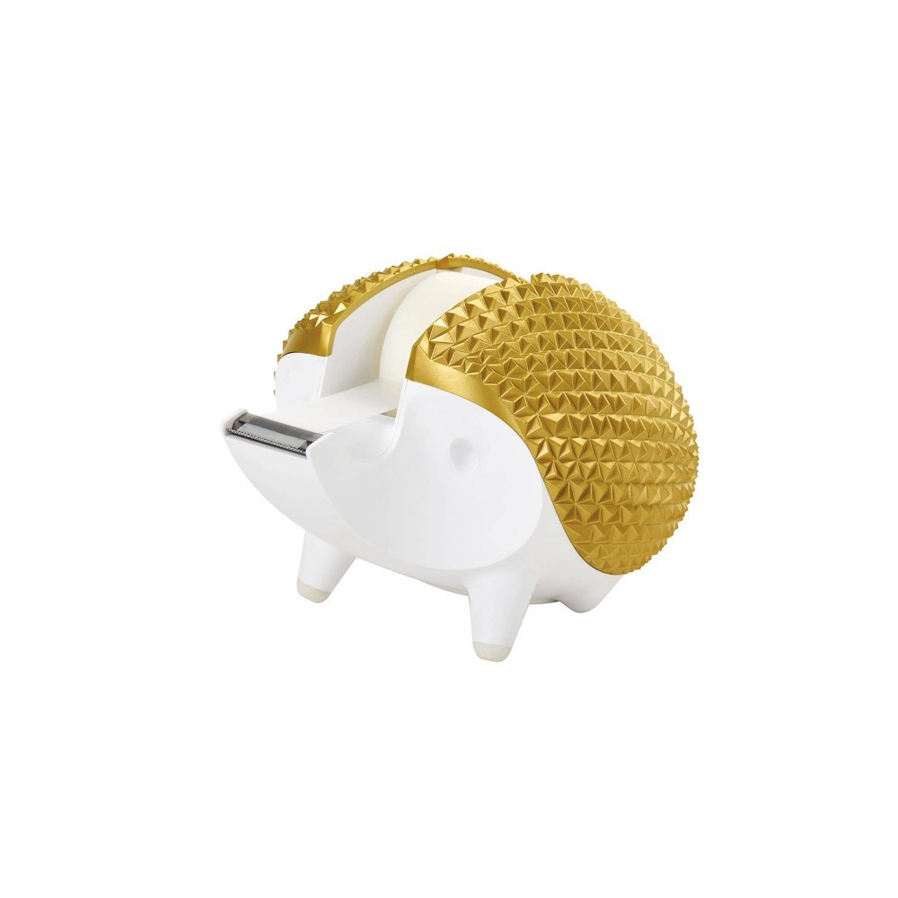 slide 2 of 6, Scotch Designer Hedgehog Desktop Tape Dispenser - White/Gold, 1 ct