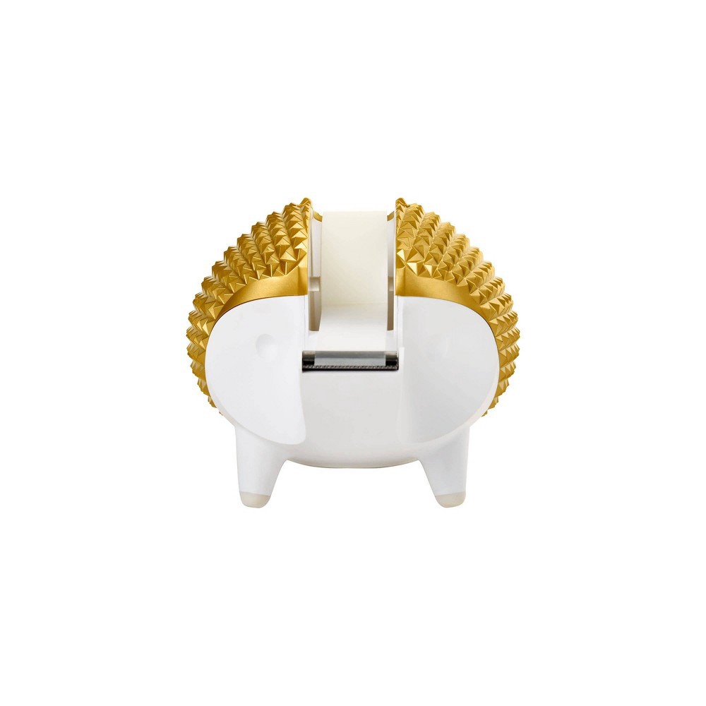 slide 5 of 6, Scotch Designer Hedgehog Desktop Tape Dispenser - White/Gold, 1 ct