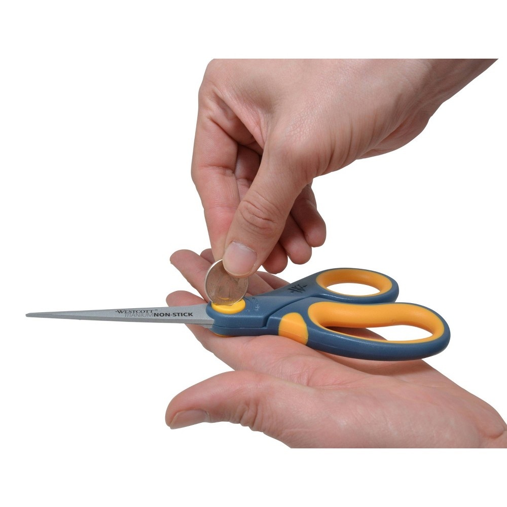 slide 3 of 5, Westcott Wescott Titanium Bonded Non-Stick Scissor 8" - Gray/Orange, 1 ct