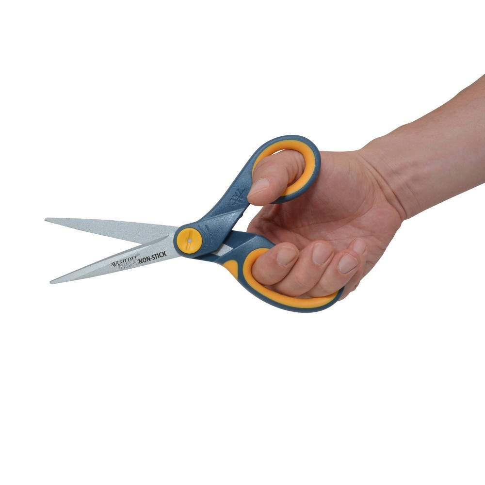 slide 4 of 5, Westcott Wescott Titanium Bonded Non-Stick Scissor 8" - Gray/Orange, 1 ct