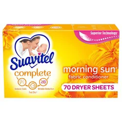Suavitel Complete Scented Fabric Conditioner Dryer Sheets for Laundry - Morning Sun - 70 ct