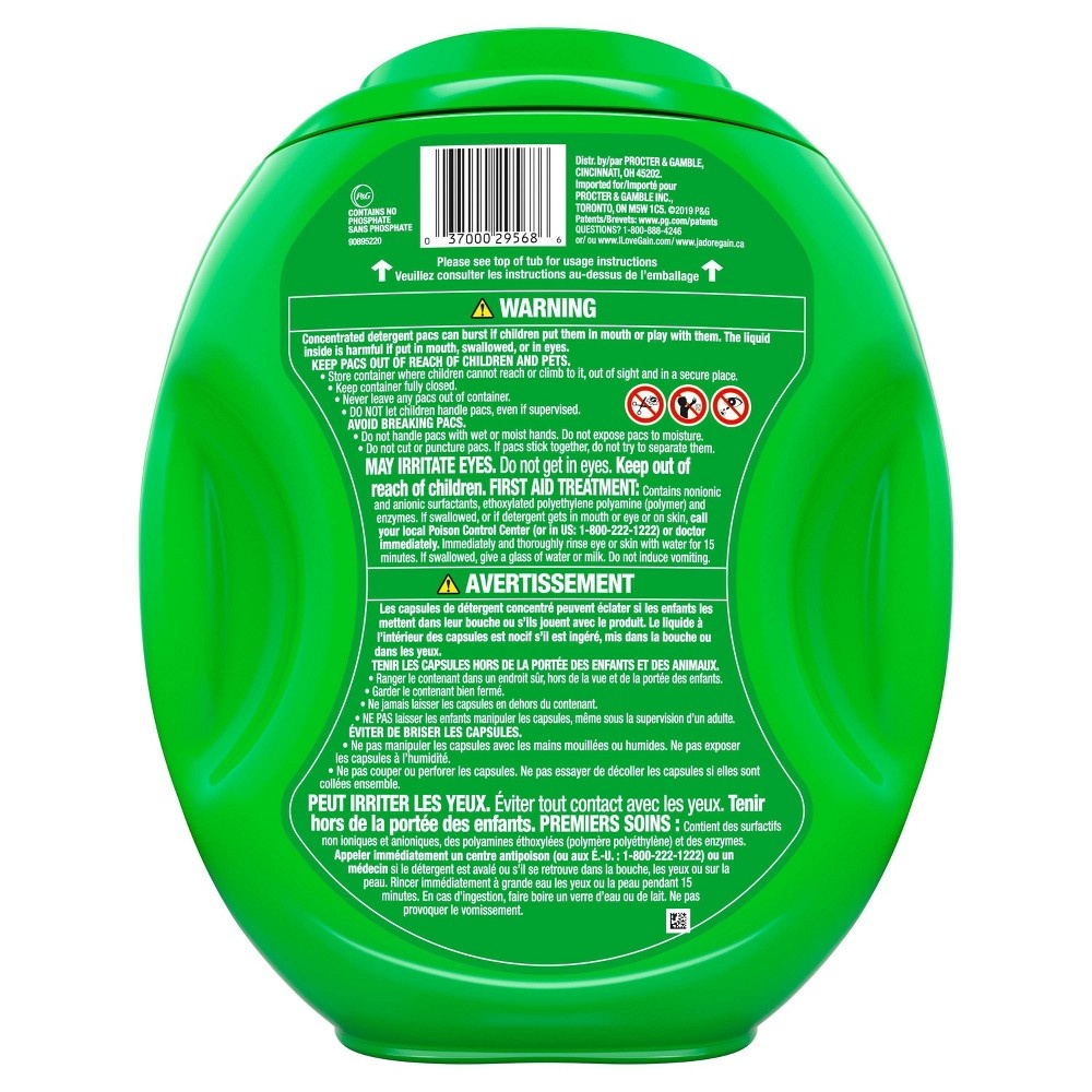 slide 2 of 10, Gain flings! Liquid Laundry Detergent Pacs - Moonlight Breeze, 71 oz, 96 ct