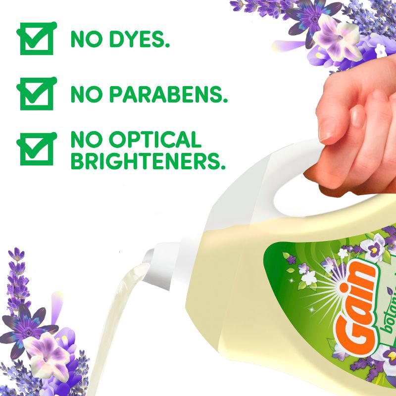 slide 3 of 6, Gain Botanicals White Tea & Lavender HE Concentrated Liquid Laundry Detergent 78 Loads - 113 fl oz, 113 fl oz