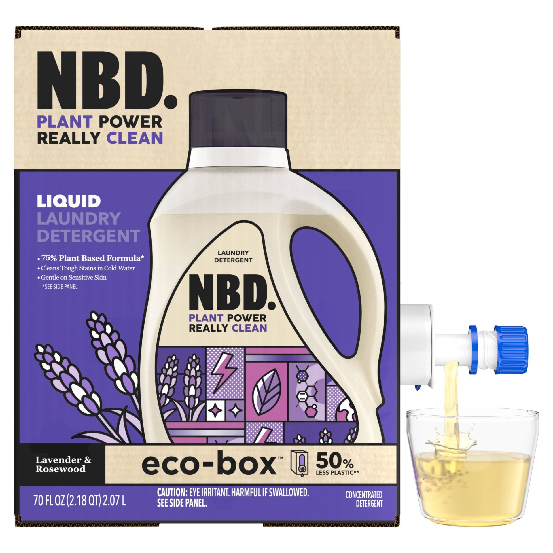slide 1 of 8, NBD Lavender Liquid Laundry Detergent, 70 fl oz