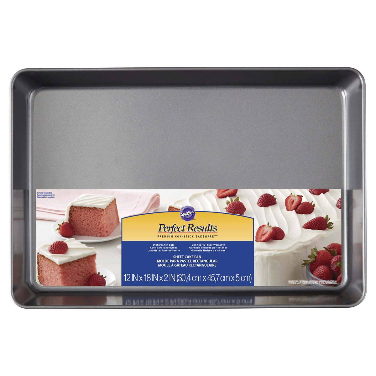 slide 1 of 1, Wilton Perfect Results Premium Non-Stick Sheet Cake Pan, 12 in x 18 in