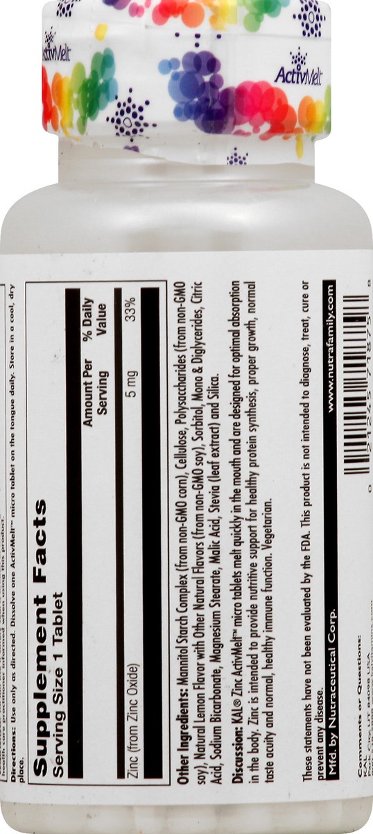 slide 4 of 7, KAL Zinc 60 ea, 60 ct