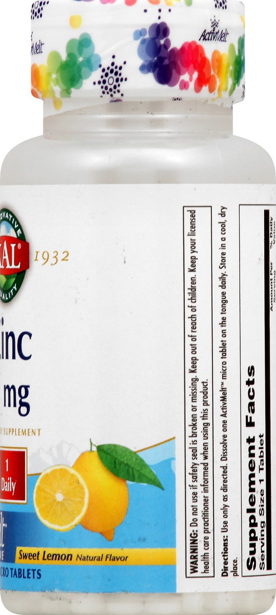 slide 6 of 7, KAL Zinc 60 ea, 60 ct