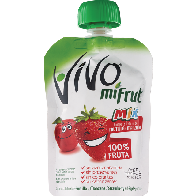 slide 1 of 1, Vivo Strawberry & Apple Puree, 1 ct