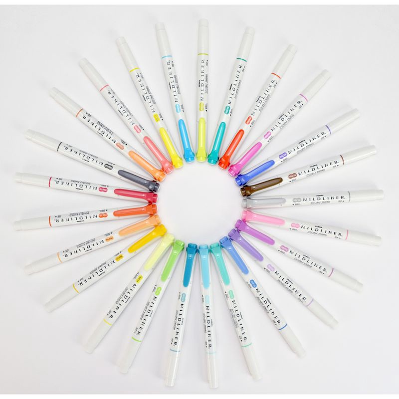 slide 2 of 9, Zebra 25ct Mildliner Dual-tip Creative Colorful Markers Gifting: Highlighters, Fine & Bold, Multicolored Ink, Ages 13+, 25 ct