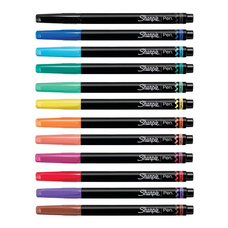 slide 3 of 6, Sharpie 12pk Marker Pens Brush Tip Multicolored, 12 ct