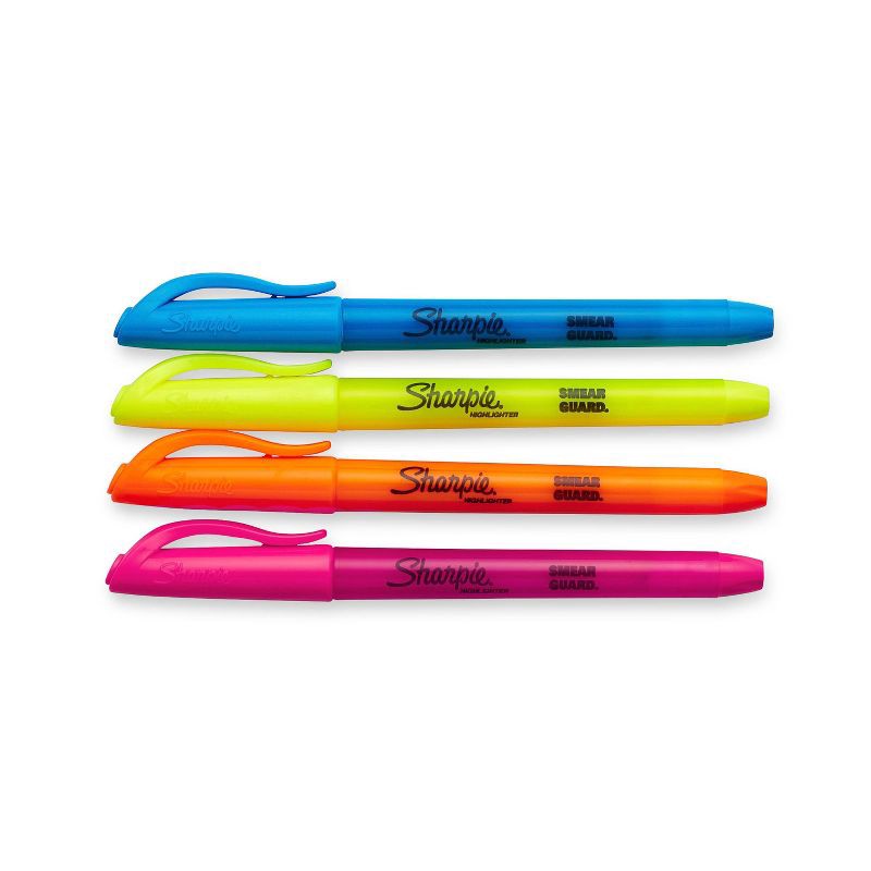 slide 3 of 5, Sharpie Pocket 4pk Highlighters Narrow Chisel Tip Multicolored, 4 ct