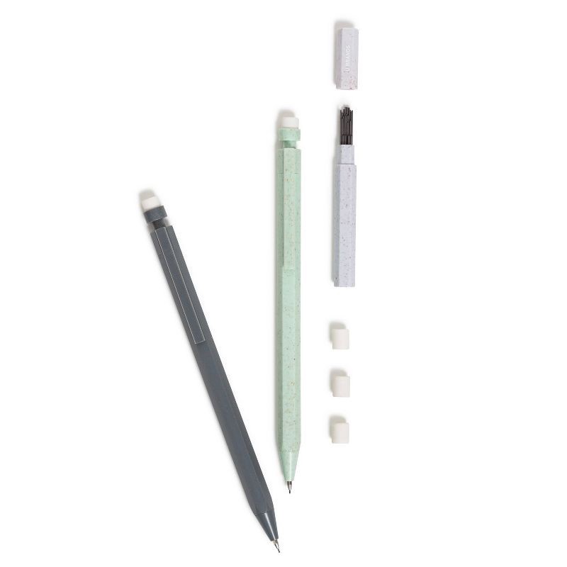 slide 4 of 6, U Brands U-Eco 2pk Mechanical Pencils Speckled Hex with Refill: 0.7mm Cute Aesthetic Erasable Stationery, Ages 14+, 2 ct