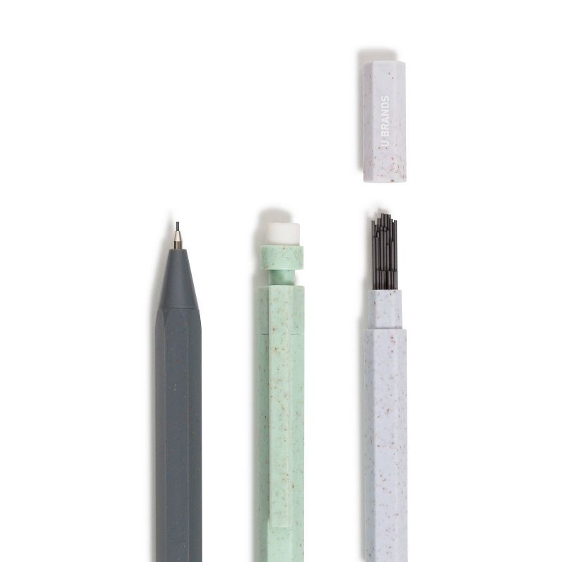 slide 5 of 6, U Brands U-Eco 2pk Mechanical Pencils Speckled Hex with Refill: 0.7mm Cute Aesthetic Erasable Stationery, Ages 14+, 2 ct
