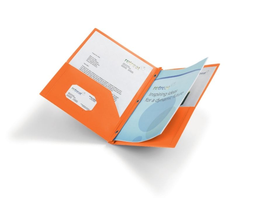 slide 2 of 2, Office Depot Brand 2-Pocket Poly Folder With Prongs, Letter Size, Orange, 1 ct