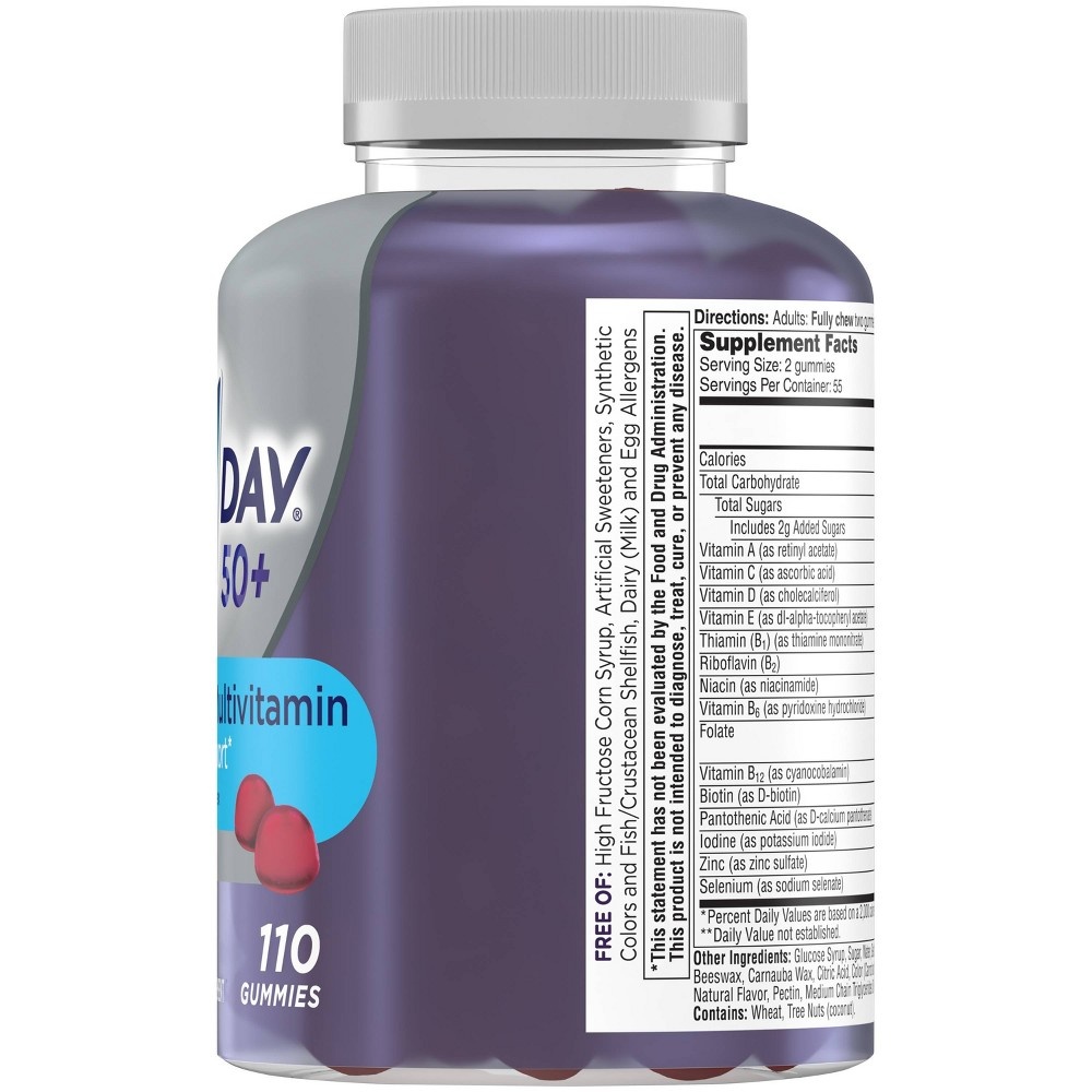 slide 3 of 5, One A Day Men Multivitamins with Brain Support Gummies, 110 ct