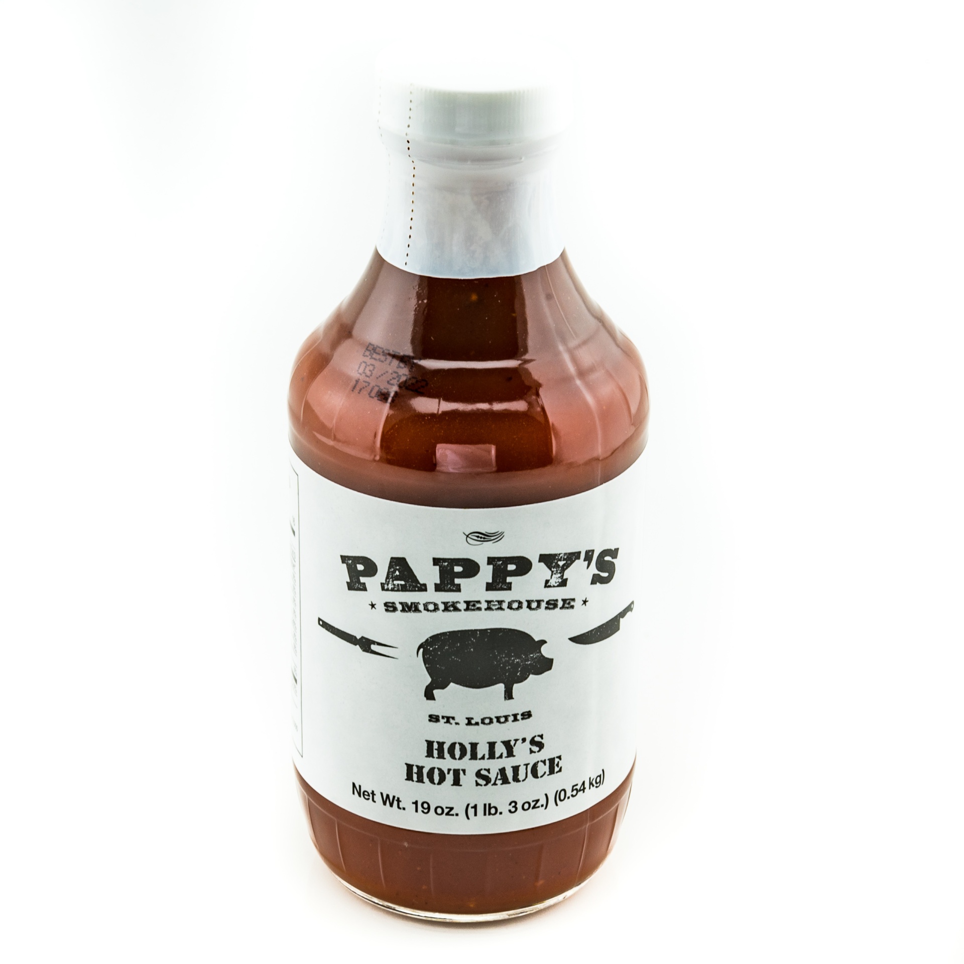 slide 1 of 1, Pappy's Holly's Hot Bbq Sauce, 19 oz